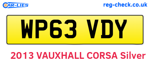 WP63VDY are the vehicle registration plates.