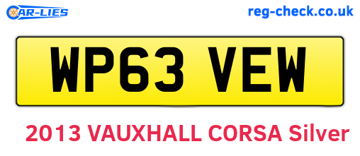 WP63VEW are the vehicle registration plates.