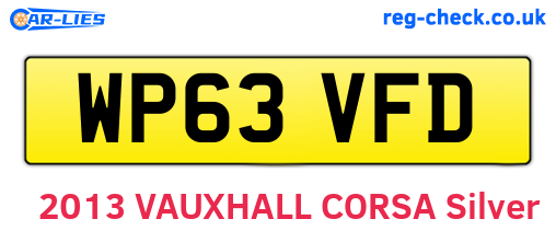 WP63VFD are the vehicle registration plates.