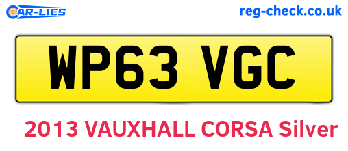 WP63VGC are the vehicle registration plates.