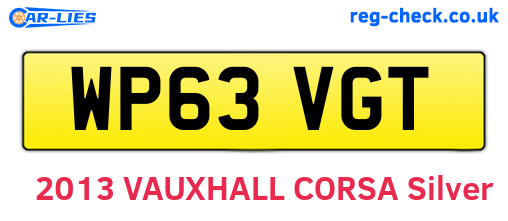 WP63VGT are the vehicle registration plates.