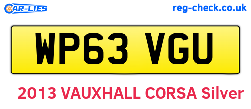 WP63VGU are the vehicle registration plates.