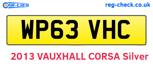 WP63VHC are the vehicle registration plates.