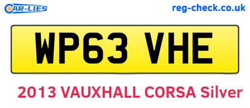 WP63VHE are the vehicle registration plates.