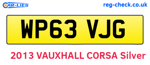 WP63VJG are the vehicle registration plates.