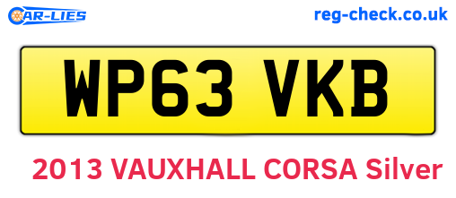 WP63VKB are the vehicle registration plates.