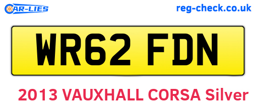WR62FDN are the vehicle registration plates.