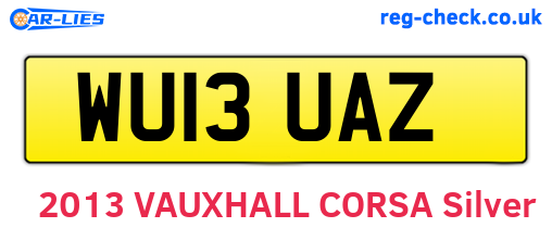 WU13UAZ are the vehicle registration plates.