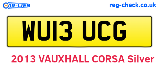 WU13UCG are the vehicle registration plates.
