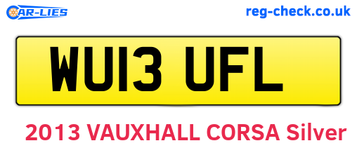 WU13UFL are the vehicle registration plates.