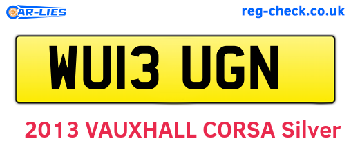 WU13UGN are the vehicle registration plates.