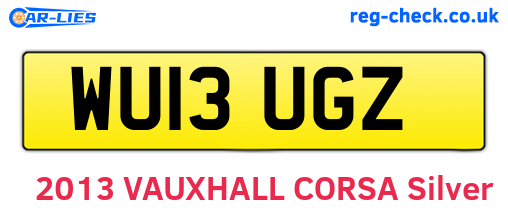 WU13UGZ are the vehicle registration plates.