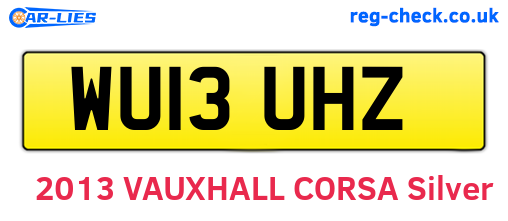 WU13UHZ are the vehicle registration plates.