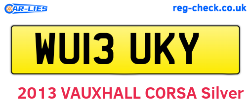 WU13UKY are the vehicle registration plates.