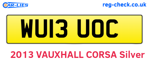 WU13UOC are the vehicle registration plates.