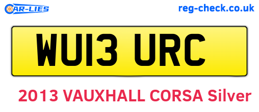 WU13URC are the vehicle registration plates.