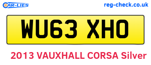 WU63XHO are the vehicle registration plates.