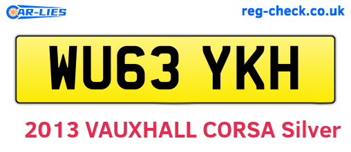 WU63YKH are the vehicle registration plates.
