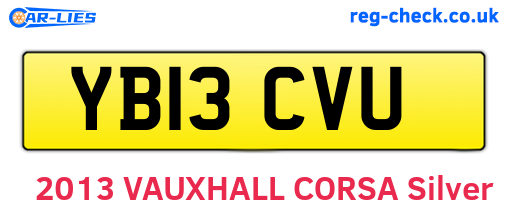 YB13CVU are the vehicle registration plates.