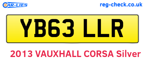 YB63LLR are the vehicle registration plates.
