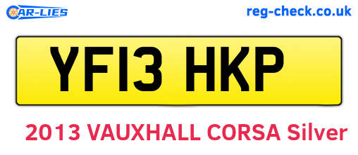 YF13HKP are the vehicle registration plates.