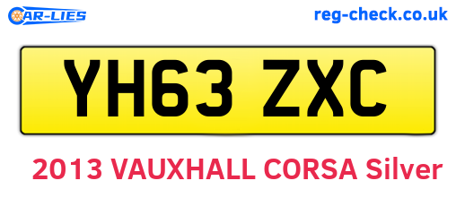 YH63ZXC are the vehicle registration plates.