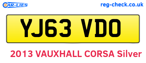 YJ63VDO are the vehicle registration plates.