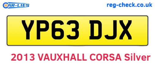 YP63DJX are the vehicle registration plates.