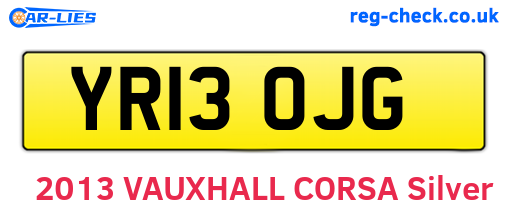 YR13OJG are the vehicle registration plates.