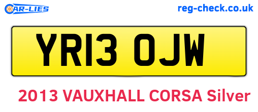 YR13OJW are the vehicle registration plates.