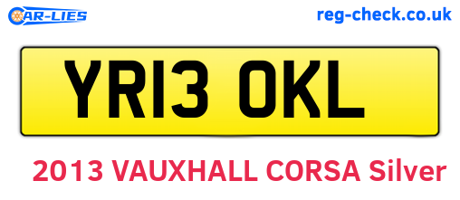 YR13OKL are the vehicle registration plates.