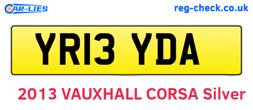 YR13YDA are the vehicle registration plates.