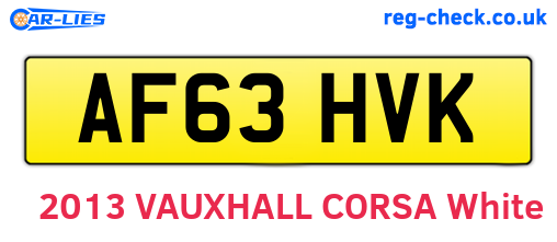 AF63HVK are the vehicle registration plates.