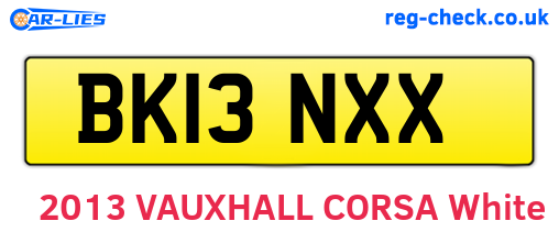 BK13NXX are the vehicle registration plates.