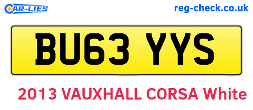 BU63YYS are the vehicle registration plates.