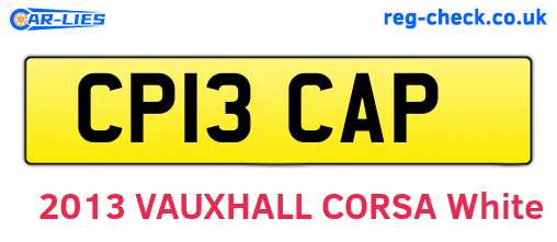 CP13CAP are the vehicle registration plates.