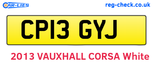 CP13GYJ are the vehicle registration plates.