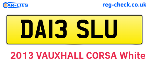 DA13SLU are the vehicle registration plates.