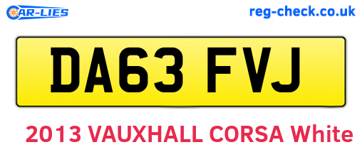 DA63FVJ are the vehicle registration plates.
