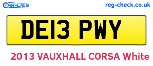DE13PWY are the vehicle registration plates.