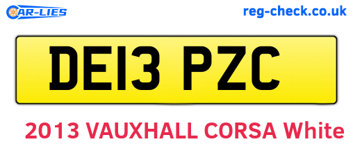 DE13PZC are the vehicle registration plates.