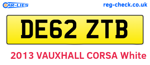 DE62ZTB are the vehicle registration plates.