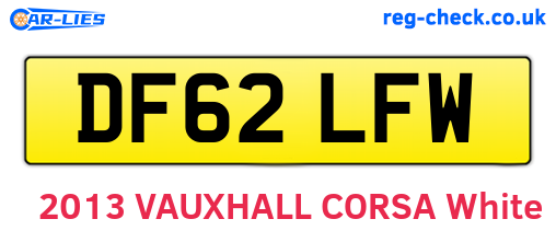 DF62LFW are the vehicle registration plates.