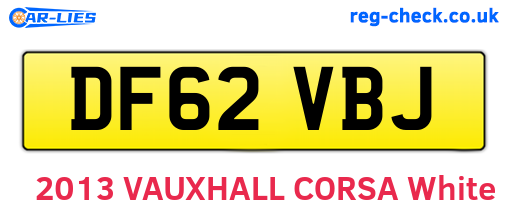 DF62VBJ are the vehicle registration plates.