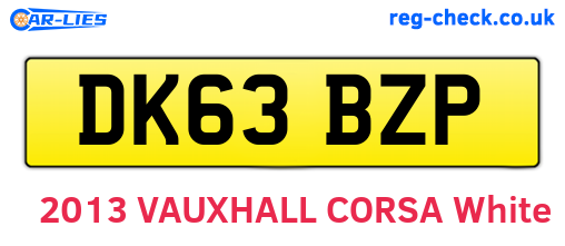 DK63BZP are the vehicle registration plates.