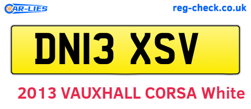 DN13XSV are the vehicle registration plates.