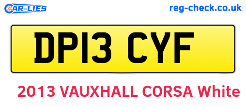 DP13CYF are the vehicle registration plates.