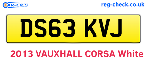 DS63KVJ are the vehicle registration plates.