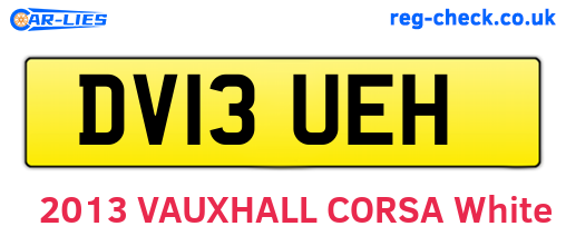 DV13UEH are the vehicle registration plates.