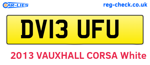 DV13UFU are the vehicle registration plates.